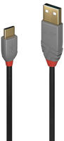 Lindy 36887, Lindy 36887 USB Kabel USB 2.0 2 m USB A USB C 0,48 Gbit/s Schwarz, Grau