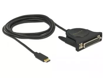 DeLock Adapter USB Type-C 2.0 Stecker > Parallel DB25 Buchse 1,8 m (62980)
