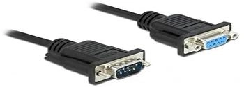 DeLock Seriell Verlängerungskabel RS-232 DB9 Stecker zu Buchse 1 m Schwarz (86578)