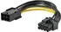 Akasa 6-Pin PCIe zu 8-Pin PCIe Adapter-Kabel schwarz/gelb 10cm (AK-CB052)