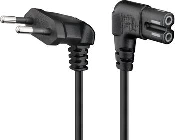 Goobay Netzkabel Eurostecker beidseitig abgewinkelt 1,5 m schwarz (97348)