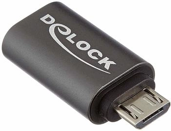 DeLock Adapter USB 2.0 Micro-B Stecker zu USB Type-C Buchse anthrazit (65927)