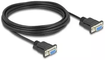 DeLock Seriell Kabel RS-232 D-Sub9 Buchse zu Buchse 5 m Schwarz (86826)