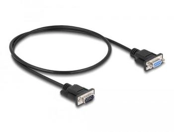 DeLock Nullmodem-Kabel RS-232 D-Sub 9 Stecker zu Buchse mit schmalem Steckergehäuse 0,5 m (86886)