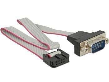 DeLock Kabel RS-232 Seriell Pfostenbuchse zu DB9 Stecker 25 cm Grau (89900)