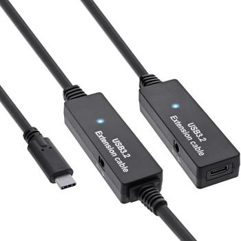 InLine USB 3.2 Gen.1 Aktiv-Verl&auml;ngerung, USB-C Stecker an USB-C Buchse, 15m (35656C)