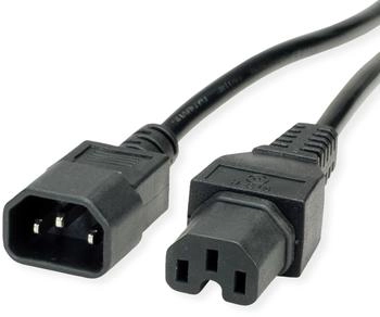 Value Netzkabel IEC320/C14 Stecker - C15 Buchse, schwarz, 1,8 m (19.99.1122)