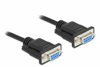 DeLock Seriell Kabel RS-232 DB9 Buchse zu Buchse Nullmodem 1 m Schwarz (86608)