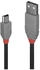 Lindy USB 2.0 Kabel Typ A an Mini-B, 0,5 m, Schwarz/Grau (36721)