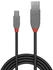 Lindy USB 2.0 Kabel Typ A an Mini-B, 0,5 m, Schwarz/Grau (36721)
