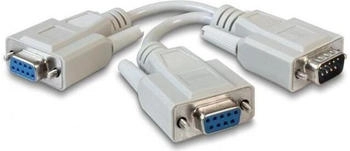 DeLock Serieller Adapter DB-9 Stecker zu 2x DB-9 Buchse 17 cm beige (65403)