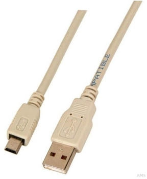 EFB-Elektronik USB Anschlusskabel USB-A auf USB-B Mini 5polig 3,0m grau USB 2.0 (K5250.3V2)