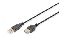 Digitus - Usb-kabel Usb-a Stecker, Usb-a Buchse 1.80 M Schwarz Ak-300200-018-s