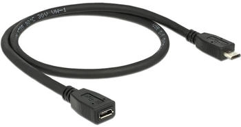 DeLock USB 2.0 Verl&auml;ngerungskabel Micro-USB Stecker > Micro-USB Buchse schwarz 0,5m (83567)