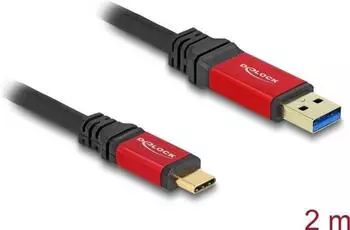Delock USB 3.0 Kabel Premium - 5 Meter Rot/schwarz, Typ-A Auf Typ-B Mit Goldkontakten