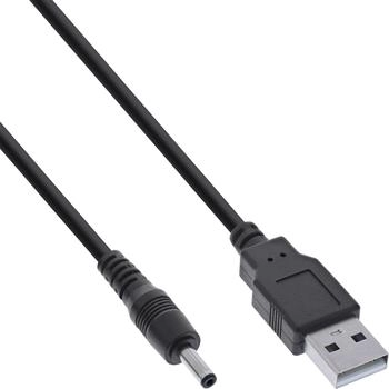 InLine Adapterkabel USB A zu DC 3,5/1,35mm Hohlstecker, 1m (26806A)