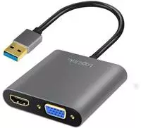 LogiLink UA0234 USB / VGA / HDMI Adapter [1x USB 3.2 Gen 1 Stecker A (USB 3.0) - 1x