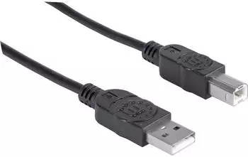 Manhattan USB 2.0 Kabel USB-A Stecker auf USB-B Stecker 5m Schwarz (337779)