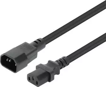 Manhattan Stromkabel C13 auf C14, 1m, Schwarz (352673)