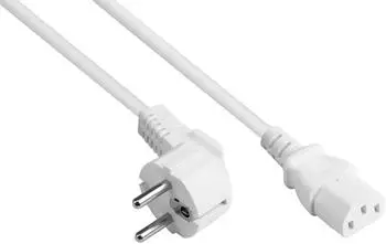 Good Connections Netzkabel CEE 7/7 gewinkelt auf C13 gerade, 1,50mm&sup2;, 10m, wei&szlig; (P0130-W100)