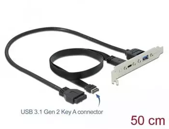 DeLock USB 3.1 Slotblech zu USB Type-C/Typ-A 89934