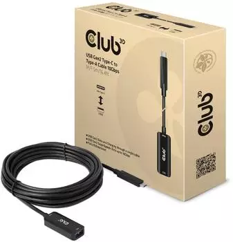Club3D USB Gen2 Typ-C auf Typ-A Verl&auml;ngerungskabel 10Gbps M/F 5m (CAC-1536)