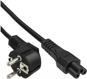 InLine Netzkabel C5 (Kleeblatt), 3-polig, schwarz, 2m (B-16657D)