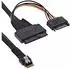 InLine Slim SAS Kabel intern SFF-8654 4i zu U.2 SFF-8639 + SATA Strom, 24Gb/s, 1m (27644B)