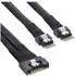 InLine Slim SAS Kabel SFF-8654 8i zu 2x SFF-8654 4i, 24Gbit/s, 0,5m (27649A)