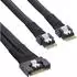 InLine Slim SAS Kabel SFF-8654 8i zu 2x SFF-8654 4i, 24Gbit/s, 0,5m (27649A)