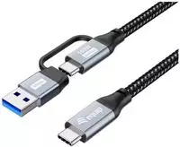 Equip Kabel Usb-c3.2-c/a Gen2x2 Pd100w St/st 2.00m Schwarz (128432)