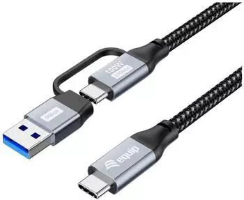 Equip USB-C 3.2 Gen 2x2 Kabel auf C/A, PD100W, 2m, schwarz (128432)