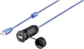 Renkforce USB 2.0 Kabel Buchse A auf Buchse A, 1m, schwarz, IP68 (RF-4536488)