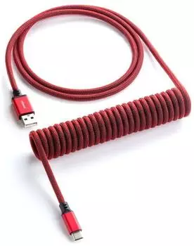 CableMod Classic Coiled Keyboard Cable USB-C auf USB-A, 1,5m, rot (CM-CKCA-CR-KR150KR-R)