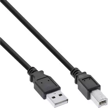 InLine 70er B-Pack USB 2.0 Kabel A an B, schwarz, 2m (B-34520X)
