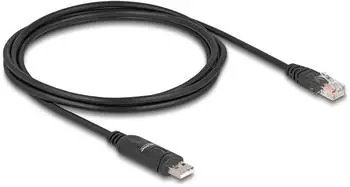 DeLock Serieller RS-232-Adapter USB-A zu RJ-45 1,8m, schwarz (64304)