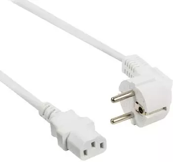 Nedis Stromkabel CEE 7/7 gewinkelt auf IEC-320-C13 gerade, 10m, wei&szlig; (CEGP10000WT100)