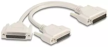 DeLock D-Sub 25 Y-Kabel Splitter, Stecker zu 2x Buchse (65959)