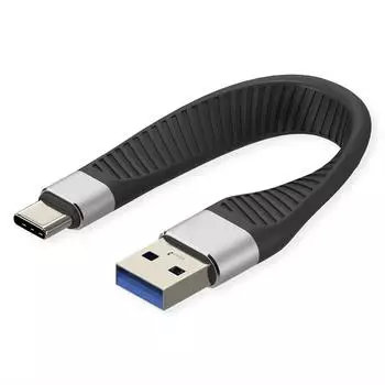 Roline USB 3.2 Gen 2 Silikonkabel USB-C/USB-A 10Gbit/s, schwarz, 11cm (11.02.9017)