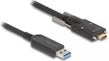 DeLock Aktives Optisches Kabel USB-A zu USB-C 10Gbps 15m schraubbar (83208)