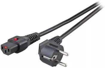 MicroConnect IEC LOCK Netzkabel Schuko/IEC C13 gewinkelt 3m (IEC-EL234S)