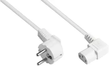 Good Connections Netzkabel CEE 7/7 gewinkelt auf C13 gerade 1,00mm&sup2; 5m wei&szlig; (P0131-W050)