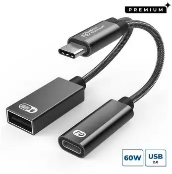 MicroConnect MC-USBC-CFAF USB-C auf USB-C PD & USB-A Adapter (W128456432)