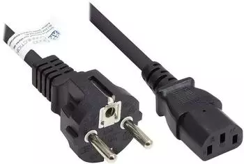Good Connections Netzkabel Typ E+F (CEE 7/7) auf C13, 1,5m, schwarz (P0030-S015)