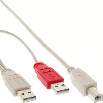 InLine USB Y-Kabel 2x USB-A auf USB-B, 1m, wei&szlig; (34510X)