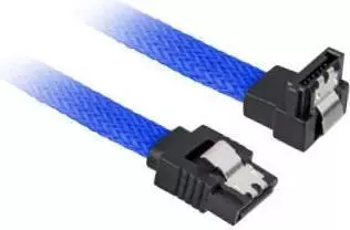Sharkoon SATA III Kabel 90&deg; Sleeve 0,3m, blau (3641730000)