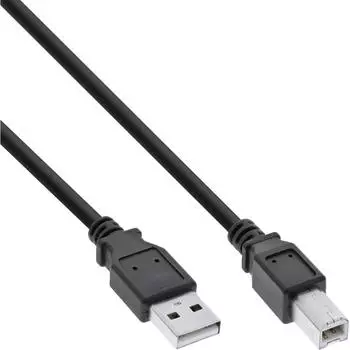 InLine USB 2.0 Kabel Typ A auf B, schwarz, 0,3m (34503X)
