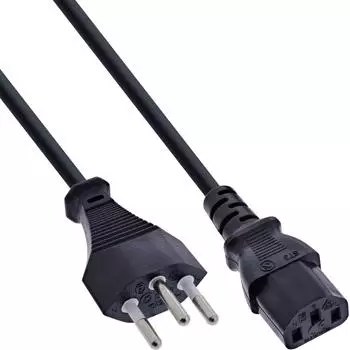 InLine Netzkabel Schweizer Netzstecker auf Kaltger&auml;testecker C13 1,8m (16652C)
