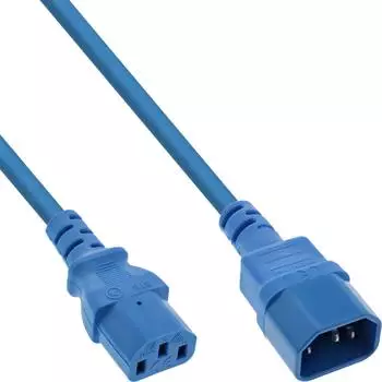 InLine Kaltger&auml;teverl&auml;ngerung C13 auf C14, blau, 1,5m (16504B)