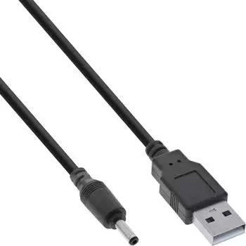 InLine USB-A auf DC 3,5x1,35mm Stromkabel, schwarz, 3m (26806C)